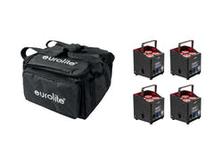 EUROLITE Set med 4x AKKU UP-4 QCL Spot QuickDMX MK2 + mjuk väska