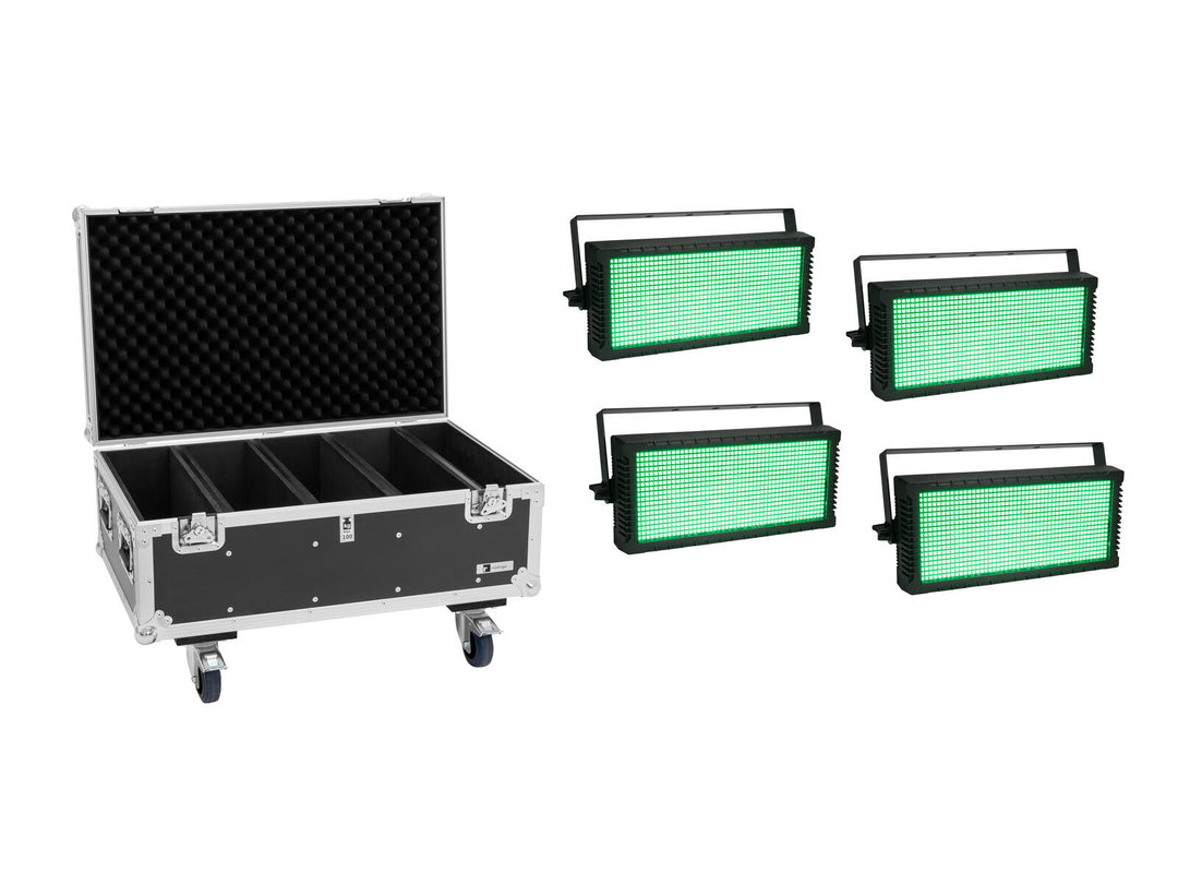 EUROLITE Set 4x LED Strobe SMD PRO 864 DMX RGB + transportväska