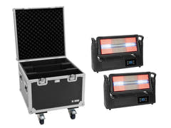 EUROLITE Set 2x LED IP Mega PIX Strobe 714 SWING + Flightcase med hjul