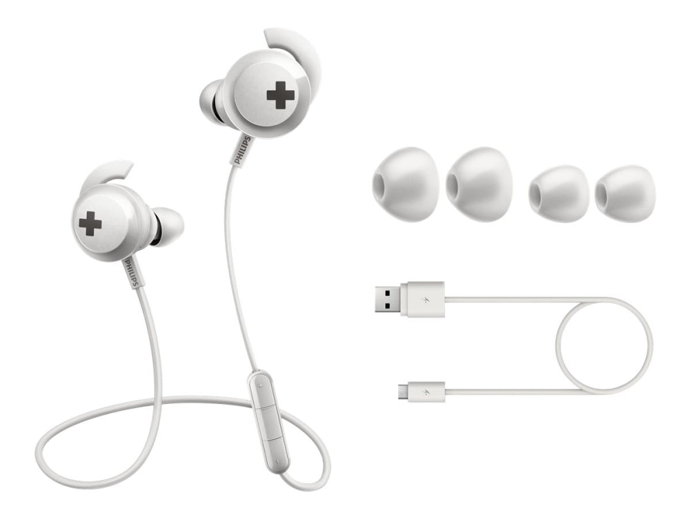 Philips SHB4305W Bluetooth sporthörlurar (vita)