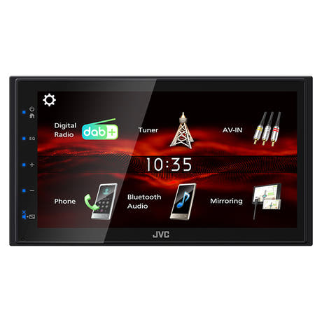 JVC KW-M180DBT 2-DIN BT-bilradio med DAB+
