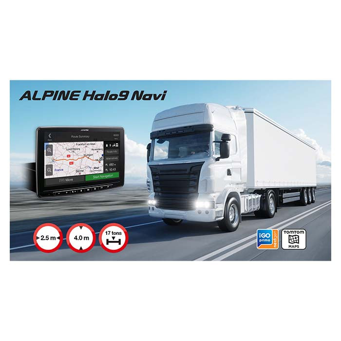 Alpine INE-F904DC Halo9 med navigation och lastbilskartor