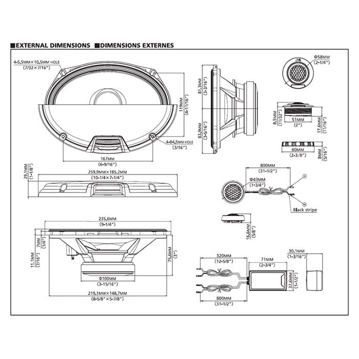 Alpine R2-S69C 6x9" högtalare 2-vägs komponentset