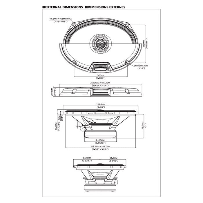 Alpine R2-S69 6x9" högtalare 2-vägs koaxial