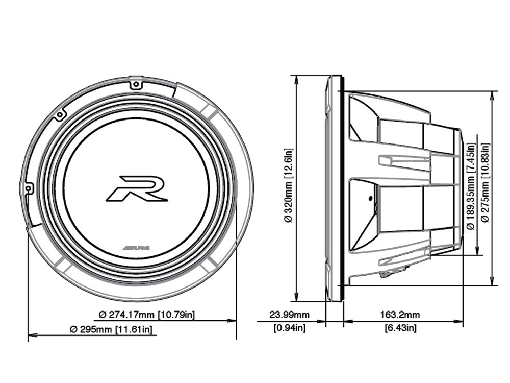 Alpine R2-W12D2 Type-R-subwoofer 12" 2 Ohm