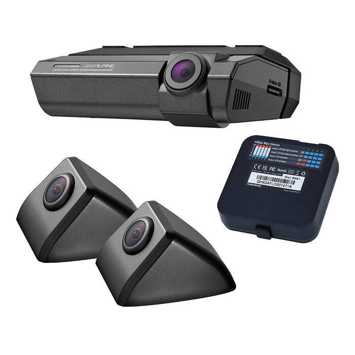 Alpine DVR-F790 dashcam-kit med 2 sidokameror
