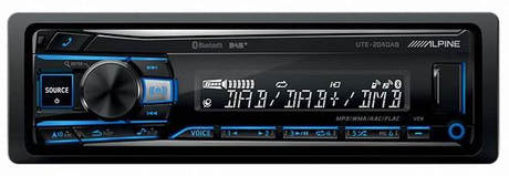 ALPINE UTE-204DAB 1-DIN Bilstereo med Bluetooth och DAB+