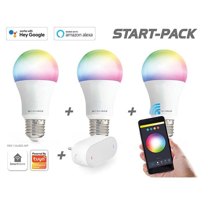 Caliber E27 Smart Home-startpaket LED-lampor vit/multi