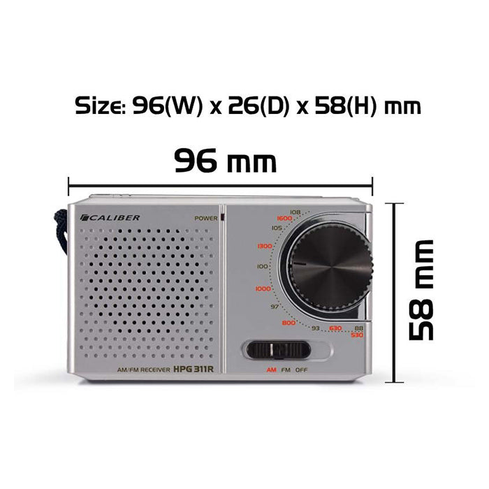 Caliber HPG311R bärbar fick-FM-radio