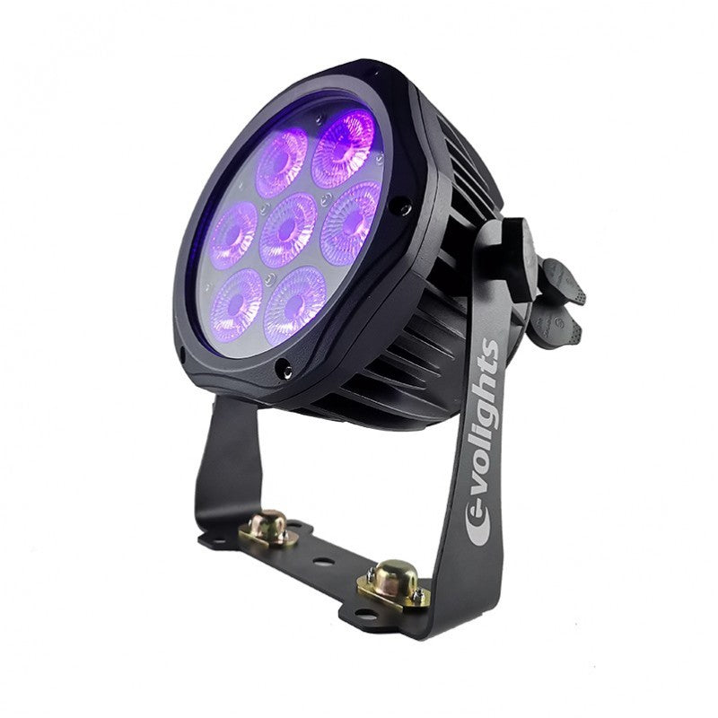 EVOLIGHTS GLACIER 7 LED PAR 7x10W RGBWA-UV IP65 utomhusscensbelysning