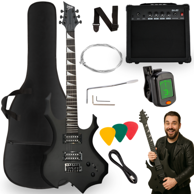 V-TONE EGS 39 MBK elektrisk gitarrpaket 4/4, svart