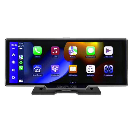 Ampire 10" skärm med CarPlay Android Auto AHD Dashcam