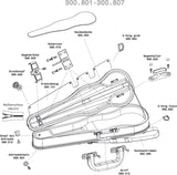 GEWA ryggsäcksmontering formgjutet violin/viola-fodral - 2 ryggsäcksremmar