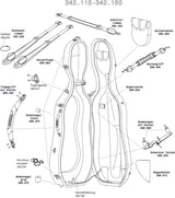 GEWA Cellos-etui Idea Original Carbon 2.9 - komplett lås