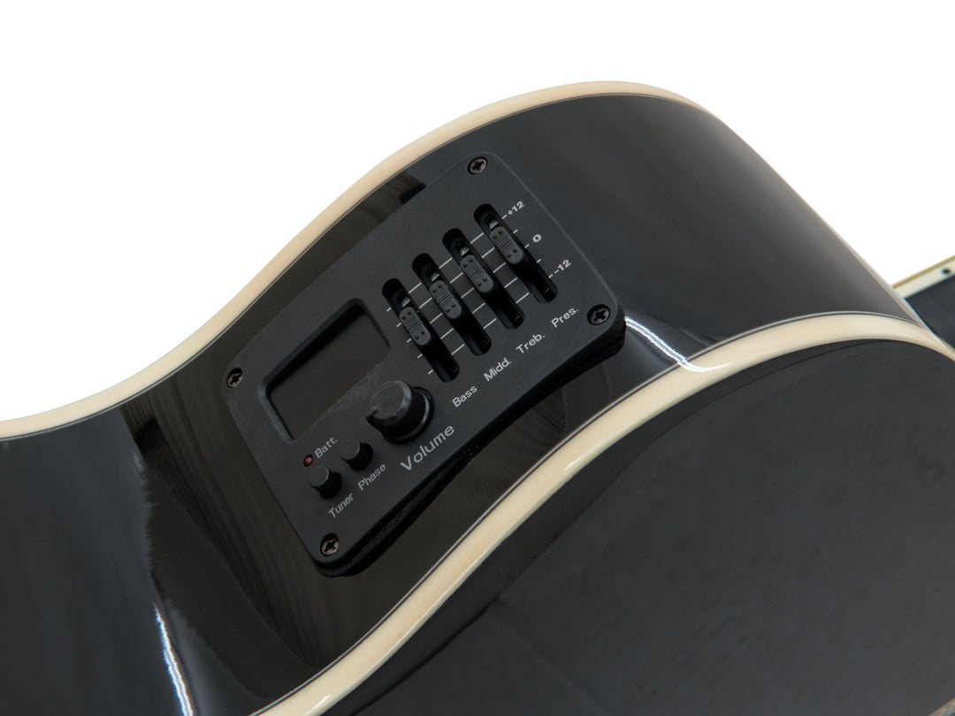DiMavery AW-400 Western Guitar LH - Sort