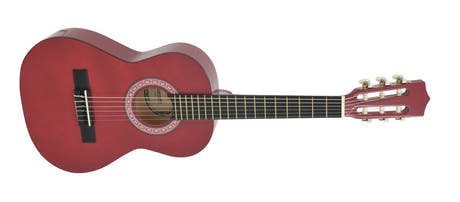DiMavery AC-303 klassisk spansk gitarr 1/2 (röd)
