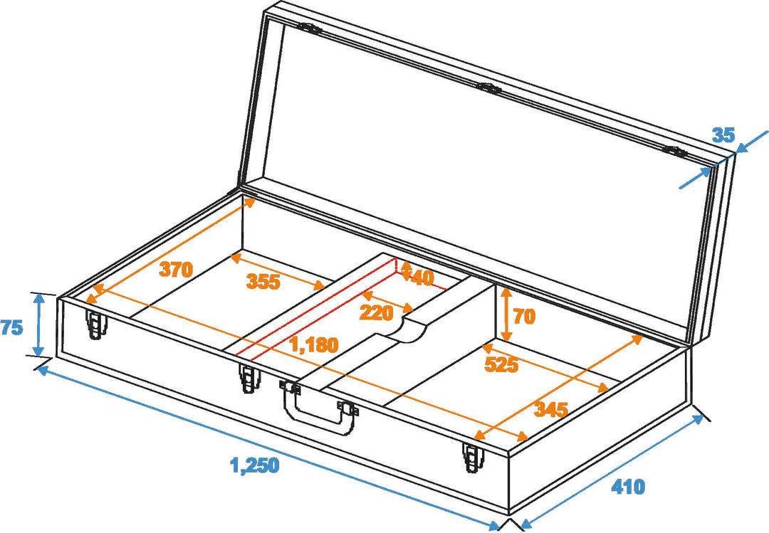 DiMavery Flightcase för El-Bas, rektangulär 