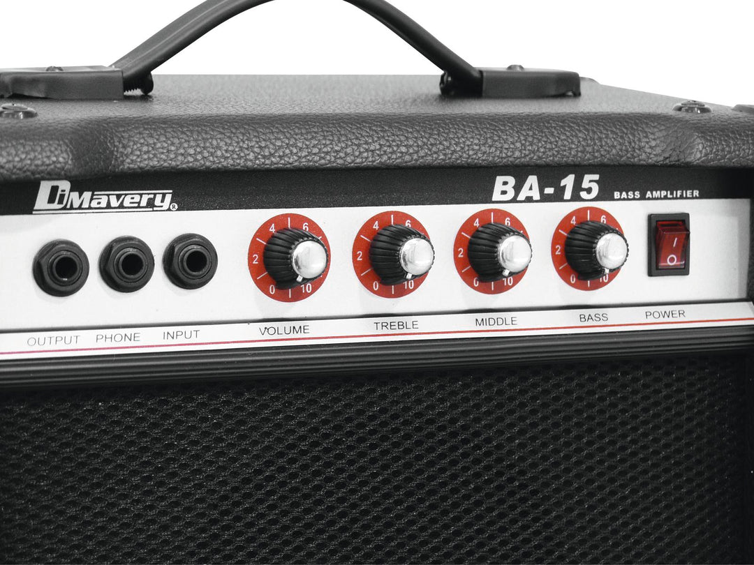 DiMavery BA-15 Basförstärkare 15W Svart