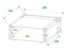 ROADINGER Effect Rack CO DD, 5U, 24cm deep, svart