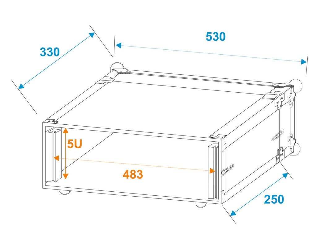 ROADINGER Effect Rack CO DD, 5U, 24cm deep, svart