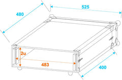 Roadinger Effect Rack CO DD 2 enhet (40 cm djup)