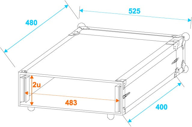 Roadinger Effect Rack CO DD 2 enhet (40 cm djup)