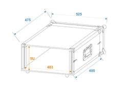 ROADINGER Effect Rack CO DD, 5U, 40cm djup, svart