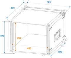ROADINGER Effect Rack CO DD, 10U, 38 cm djup, svart