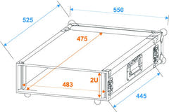 Roadinger Amplifier Rack Pro 2-enhet (45 cm)