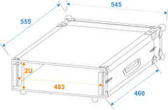 ROADINGER förstärkarrack PR-1, 2U, 47 cm djup