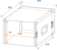 ROADINGER Amplifier Rack PR-2, 8U, 47 cm djup