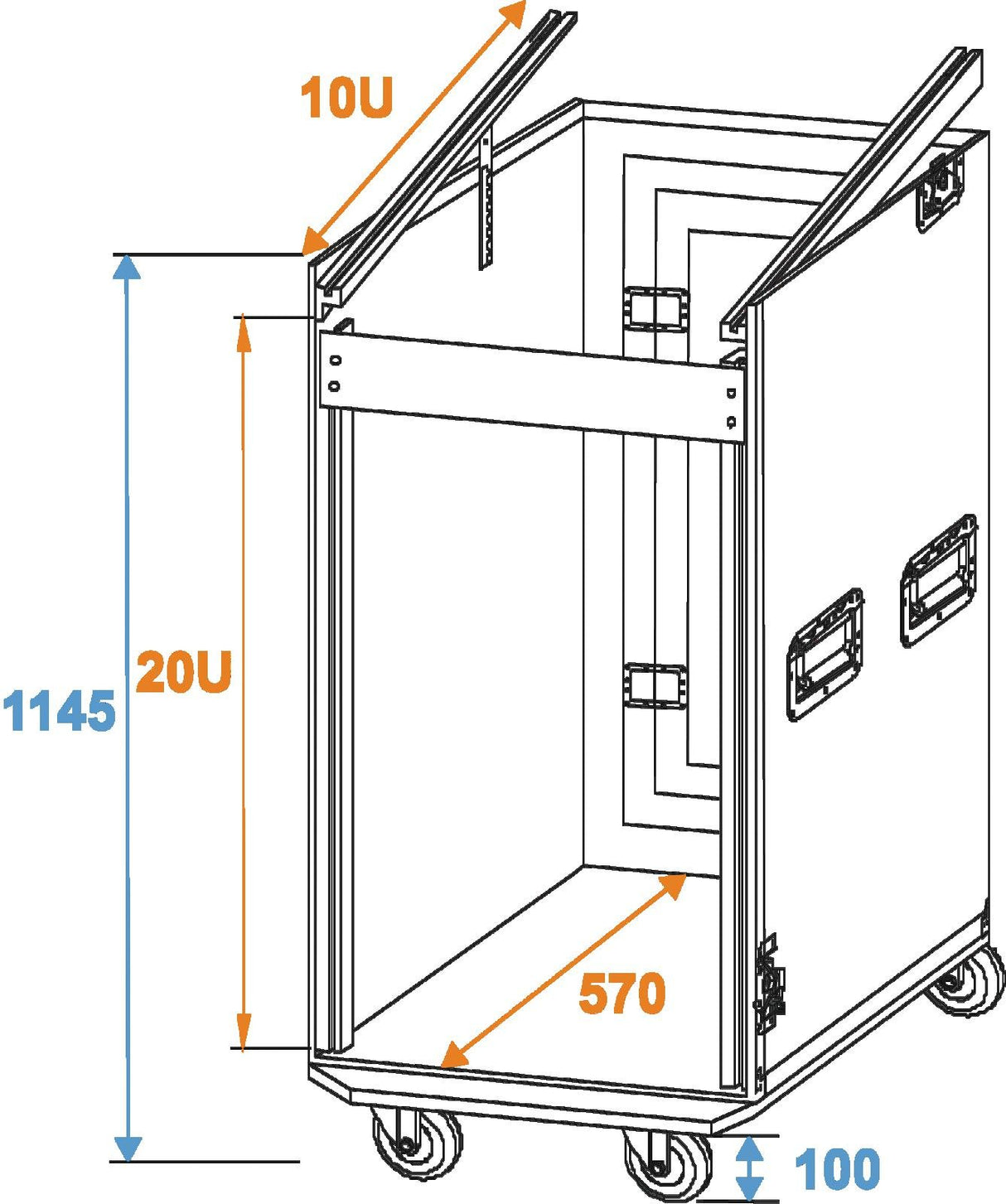 Roadinger Combo Case Pro 20U med hjul