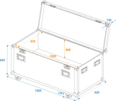 ROADINGER Universal Tour Case 120cm med hjul Pro
