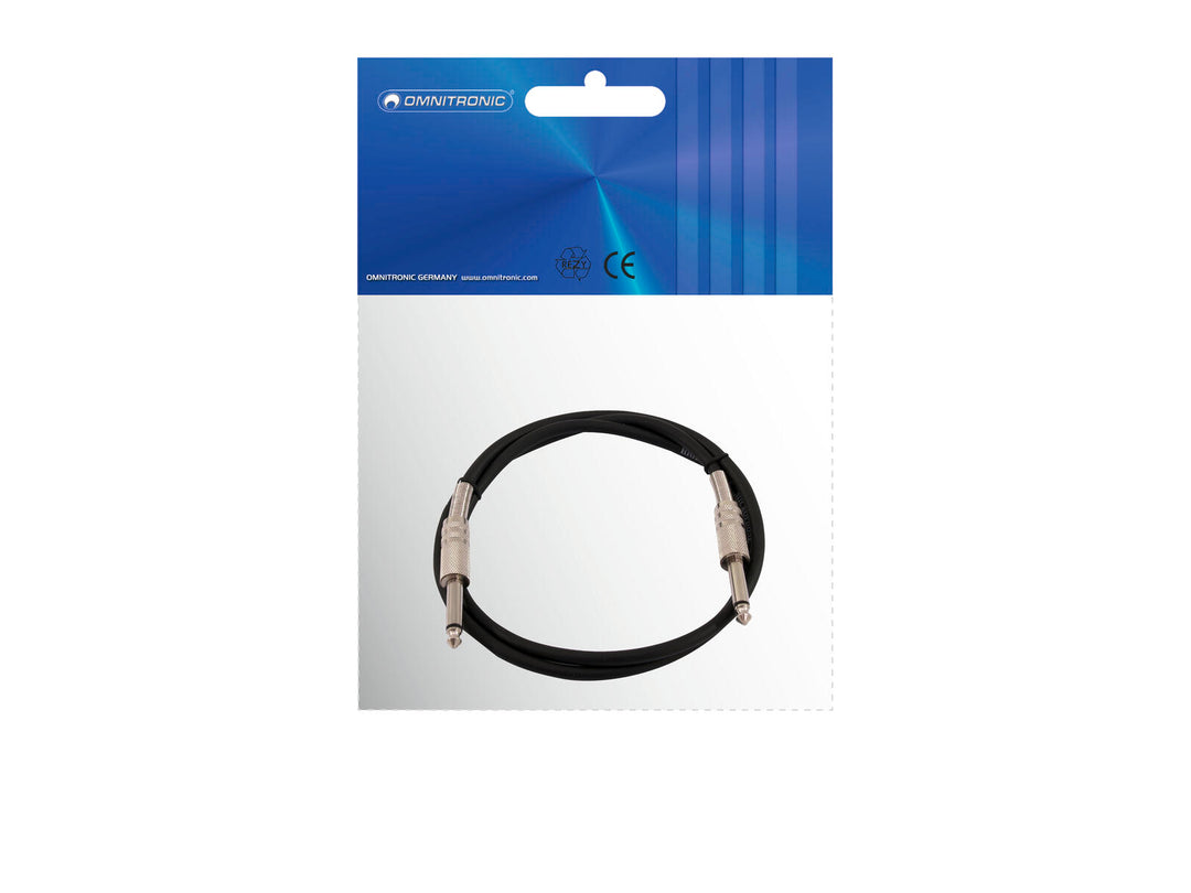 OMNITRONIC Jack-kabel 6,3 mono 1,5 m bk