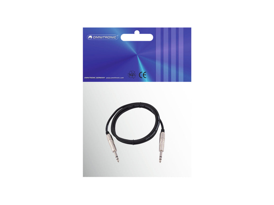 OMNITRONIC Jackkabel 6.3 stereo 1m bk ROAD