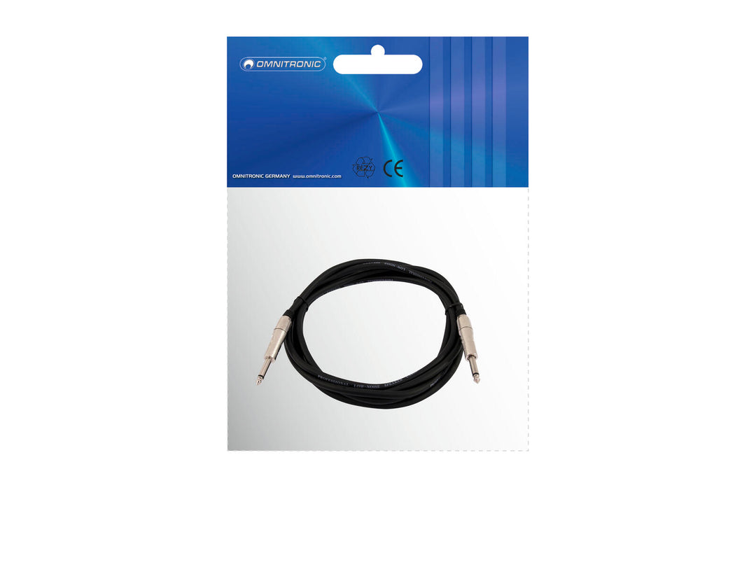 OMNITRONIC högtalarkabel Jack 2x1.5 1.5m svart