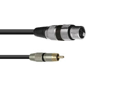 OMNITRONIC Adapterkabel XLR(F)/RCA(M) 0.2m bk
