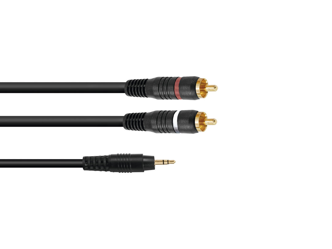 OMNITRONIC Adapterkabel 3.5 Jack/2xRCA 6 m svart
