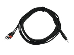 OMNITRONIC Adapterkabel 3.5 Jack/2xRCA 6 m svart