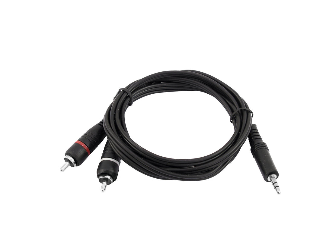 OMNITRONIC Adapterkabel 3.5 Jack/2xRCA 1.5m svart