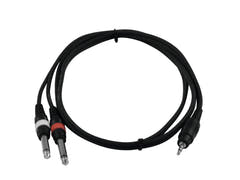 OMNITRONIC Adapterkabel 3.5 Jack/2xJack 1.5m bk