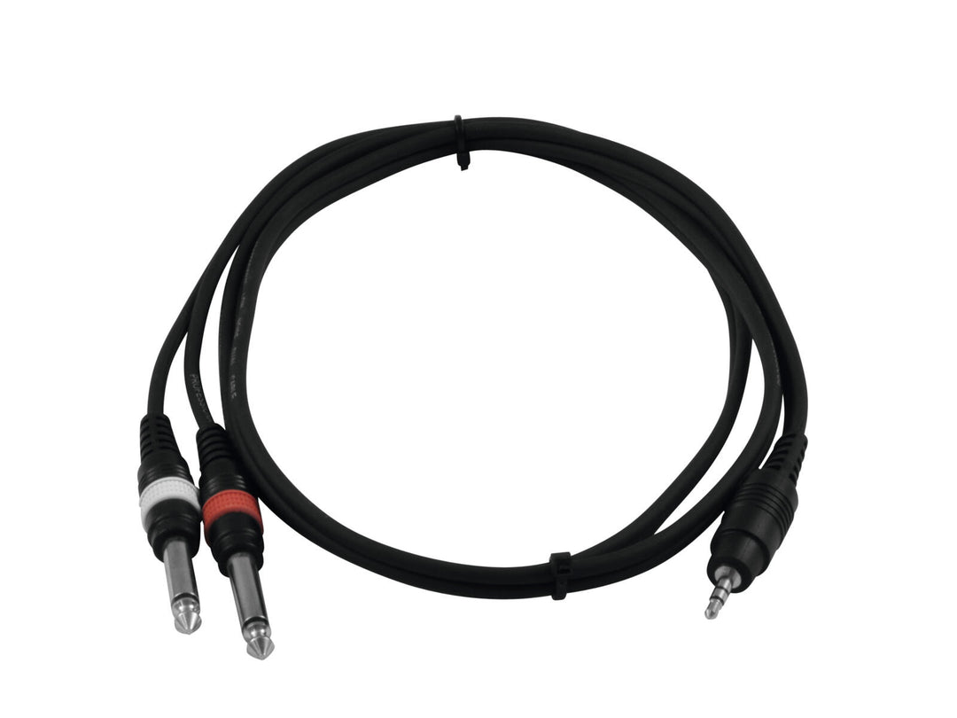 OMNITRONIC Adapterkabel 3.5 Jack/2xJack 1.5m bk