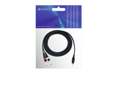 OMNITRONIC Adapterkabel 3.5 jack/2xjack 3m bk