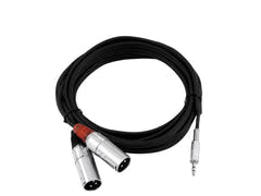 OMNITRONIC Adapterkabel 3.5 Jack/2xXLR(M) 3m bk
