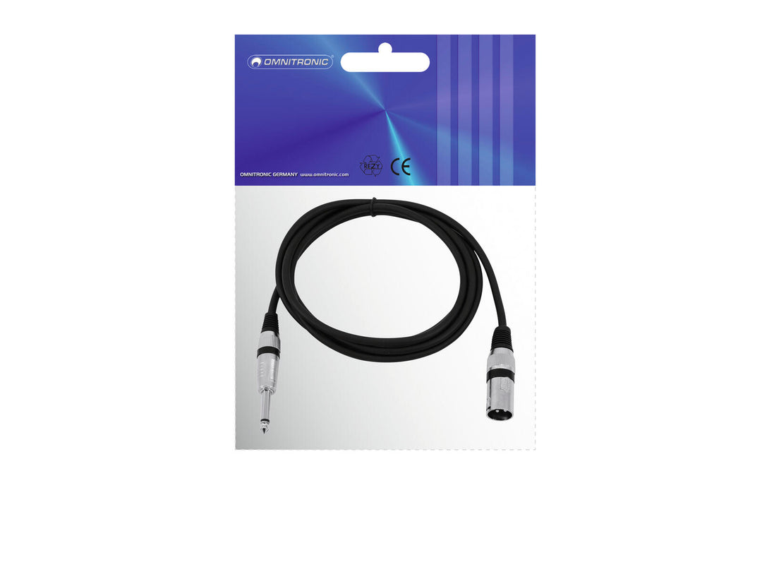 OMNITRONIC Adapterkabel XLR(M)/jack mono 2m bk