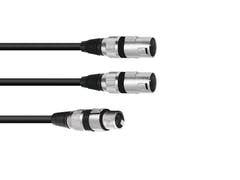OMNITRONIC Adapterkabel XLR(F)/2xXLR(M) 1.5m bk