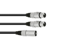 OMNITRONIC adapterkabel XLR(M)/2xXLR(F) 0.5 m bk