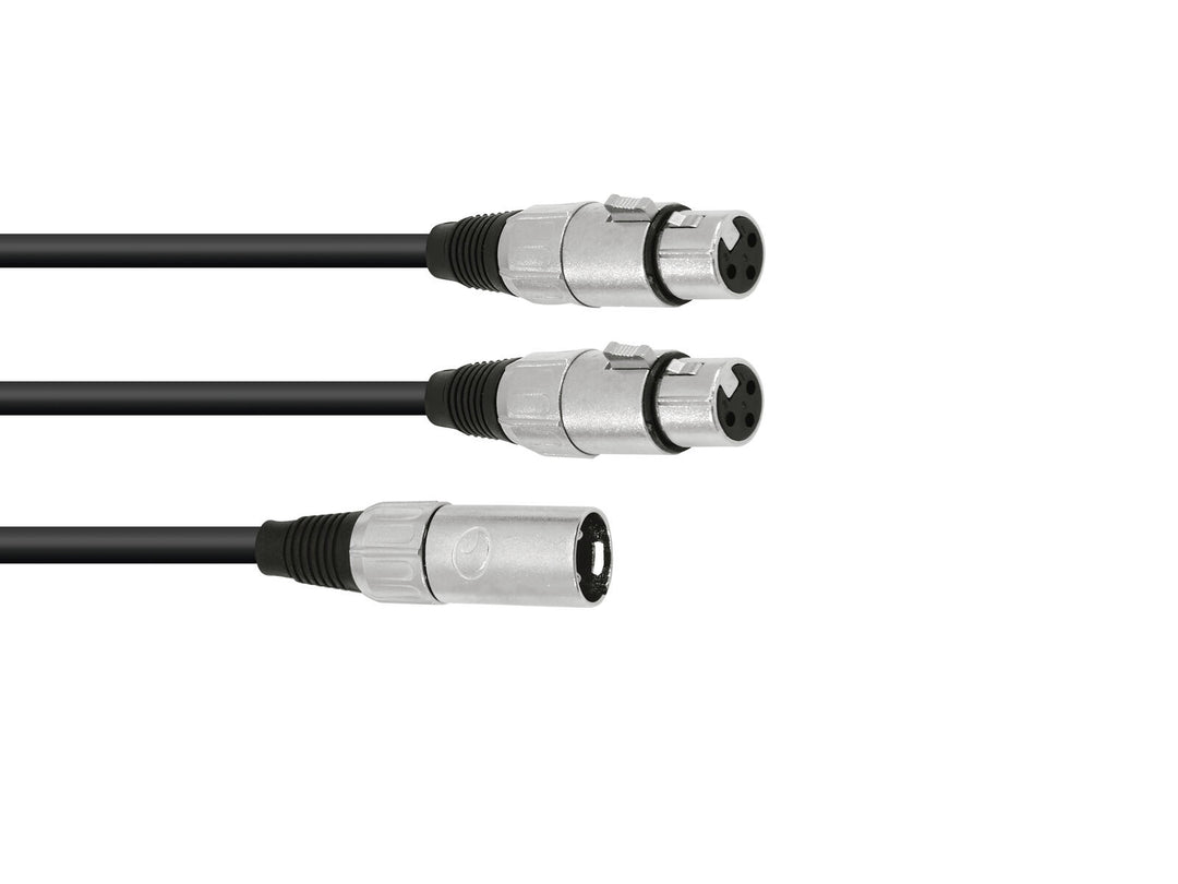 OMNITRONIC adapterkabel XLR(M)/2xXLR(F) 0.5 m bk