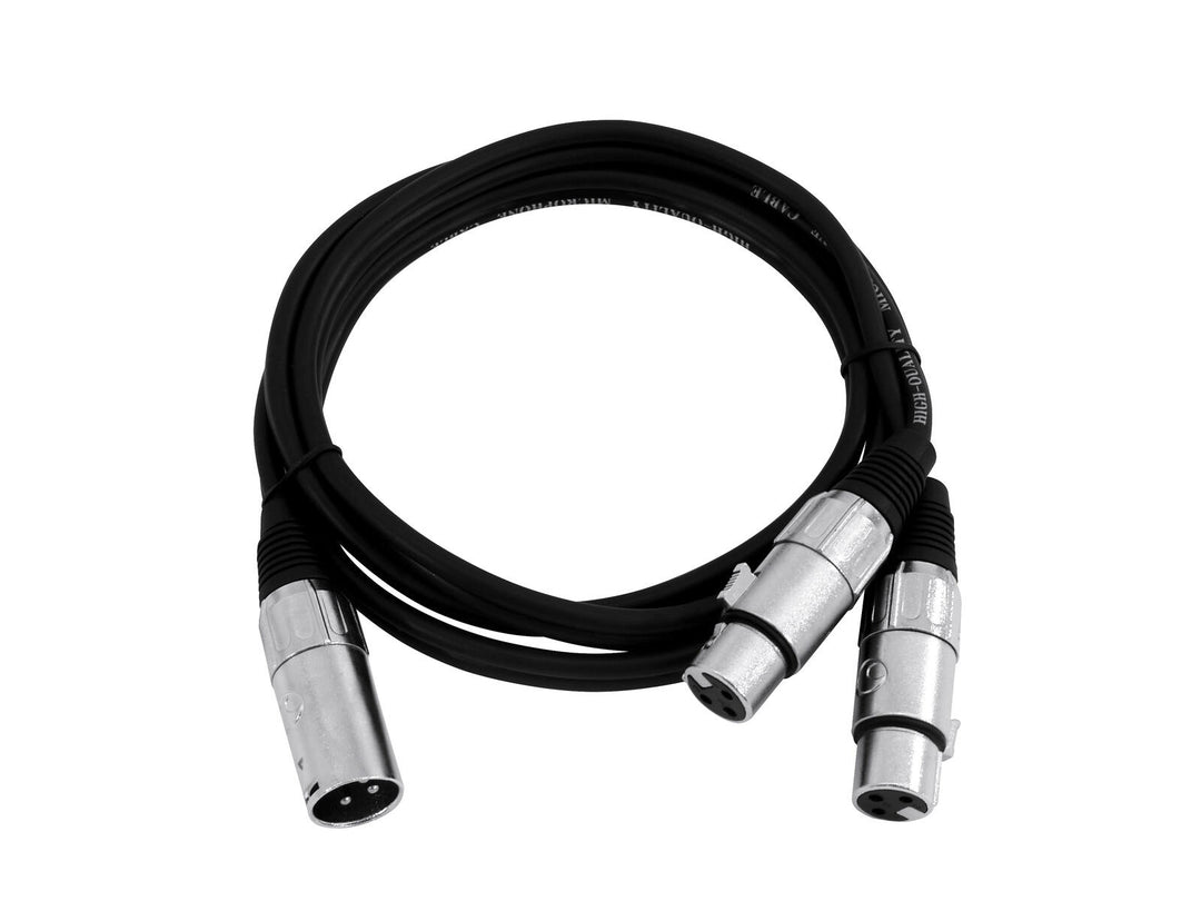 OMNITRONIC adapterkabel XLR(M)/2xXLR(F) 0.5 m bk