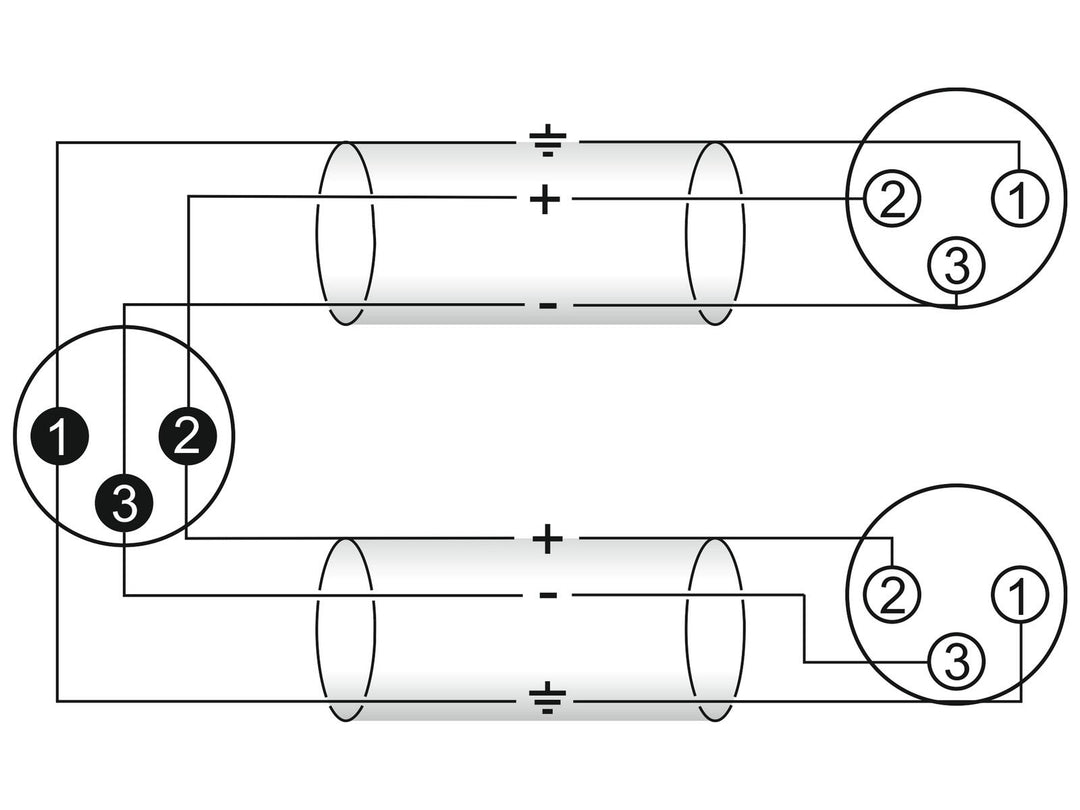 OMNITRONIC adapterkabel XLR(M)/2xXLR(F) 0.5 m bk